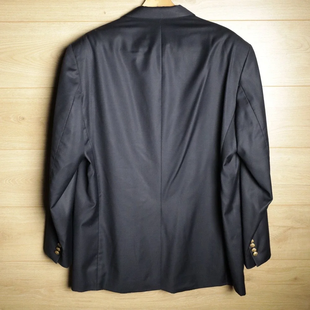 Polo University Club Ralph Lauren Blazer Navy Wool Gold Button‎ Single Breasted